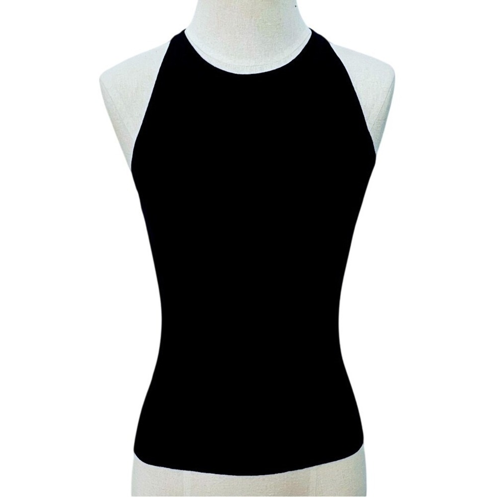 Banana Republic Womens Ribbed High Neck Tank Top‎ Black Sleeveless XS NEW